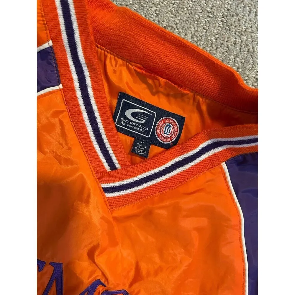 VINTAGE CLEMSON UNIVERSITY PULLOVER JACKET Medium M vtg y2k 90s‎
